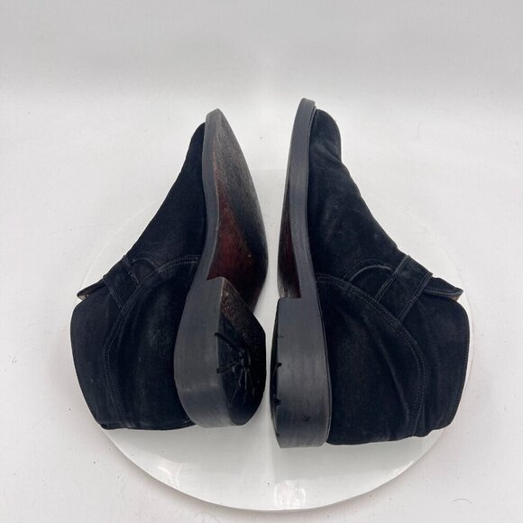 Cesare Paciotti Men Size 6.5 Black Suede Silver Buckle Ankle Casual Shoes - Picture 8 of 16